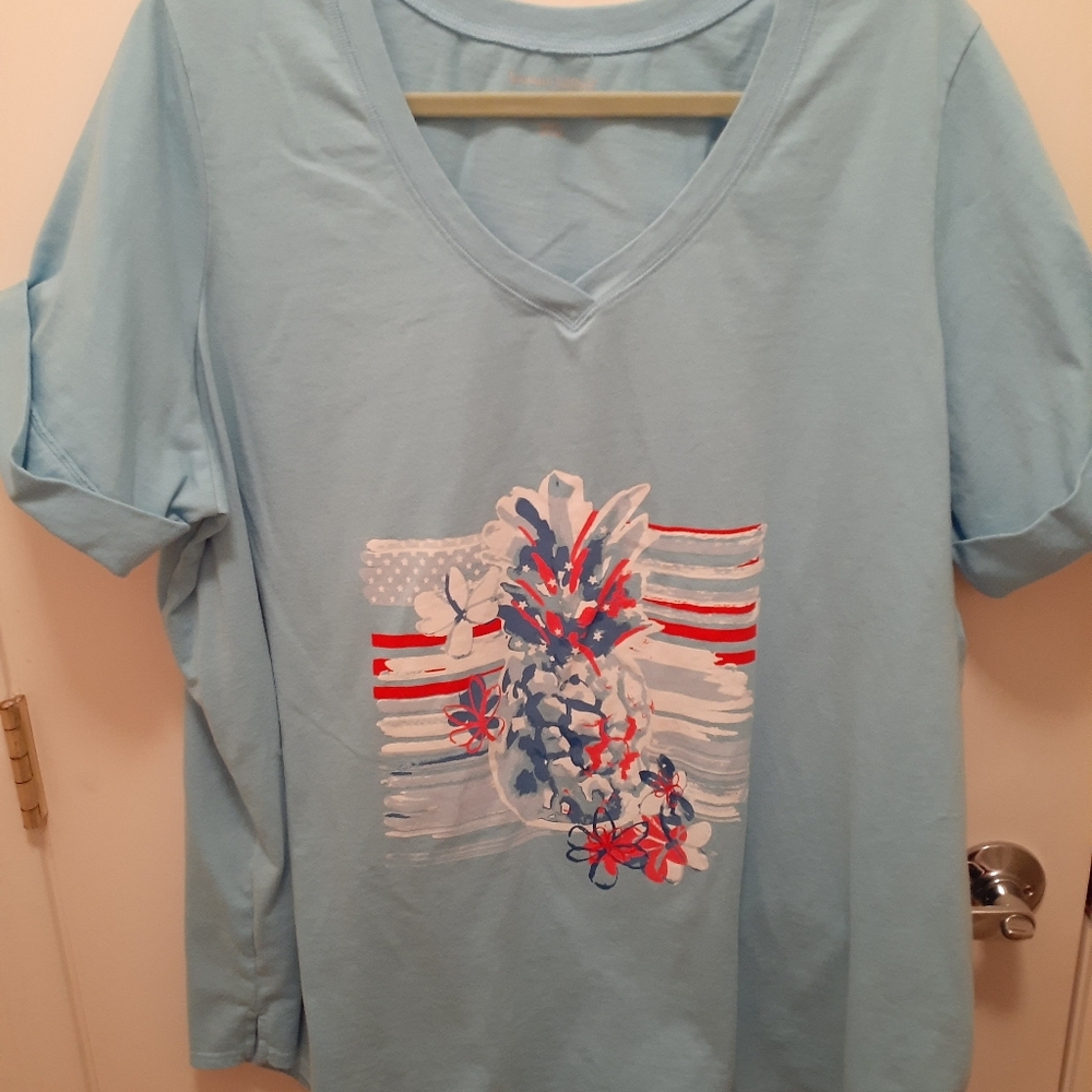 Woman within cuffed sleeve plus size shirt 1X